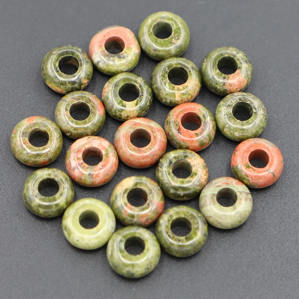 【Free Shipping】 Natural Crystal Agate Jade Abacus Large Hole Beads Hand-woven Accessories Materials DIY Jewelry Making 30Pcs/Lot