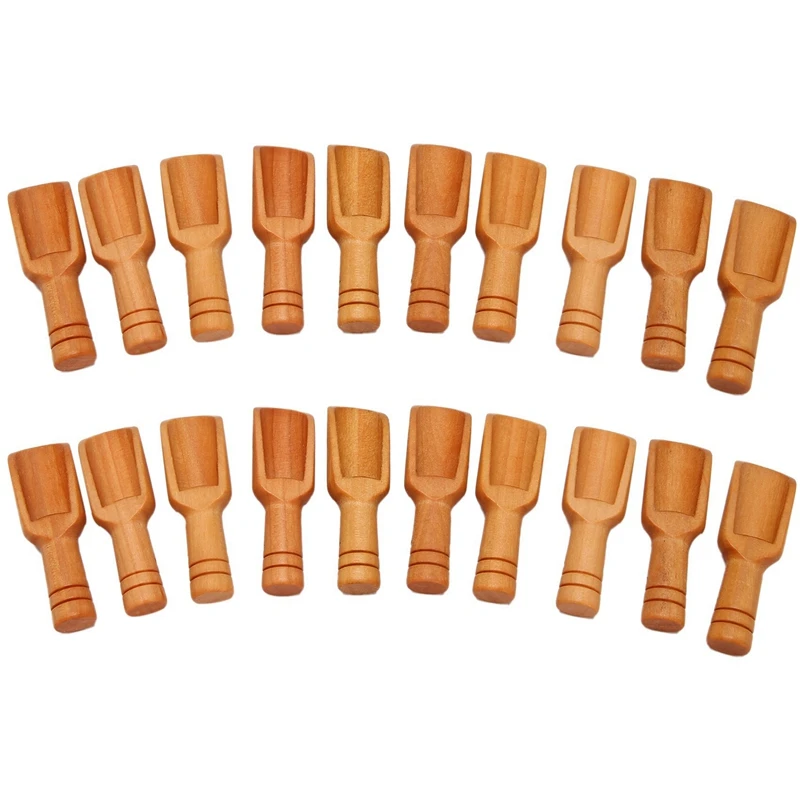 

20Pcs Wooden Mini Scoop Salt Sugar Coffee Spoon Kitchen Cooking Tool