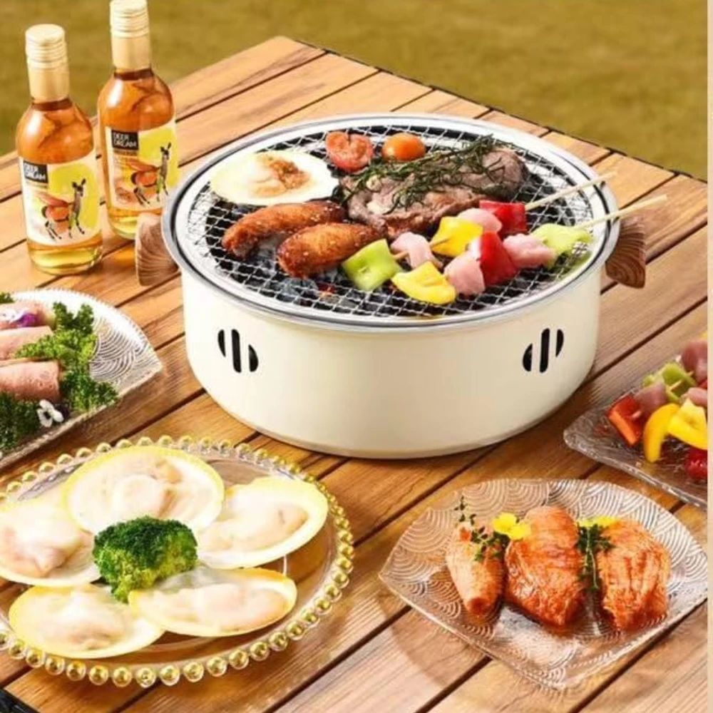 Korean BBQ Grill Charcoal Stove Charcoal Grill Stainless Steel Outdoor Camping Cooking Tea Around The Stove Barbecue Stove - Image 5