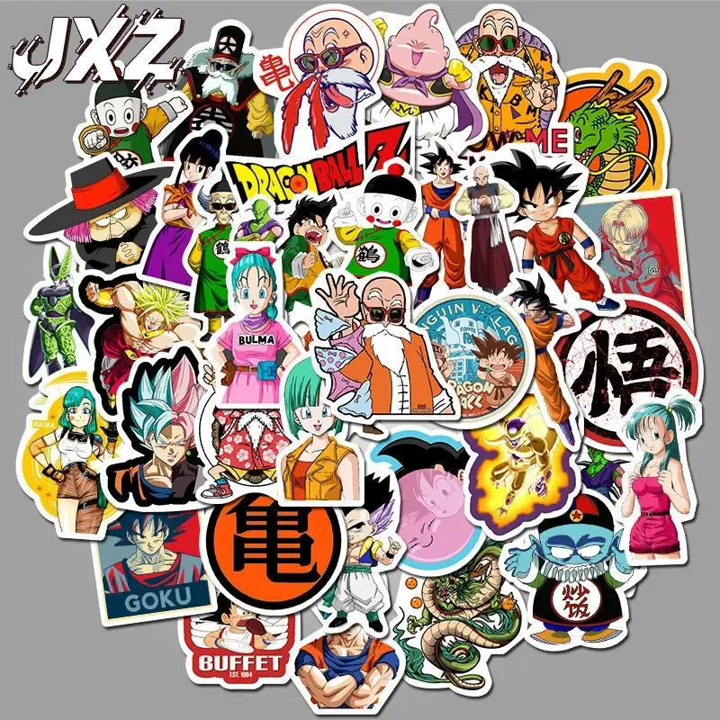 50 Pz/Set Dragon Ball Z Japanese Cartoon Dragon Graffiti Stickers Car Motorcycle Draw Bar Box Cartoon Doodle Sticker Toys