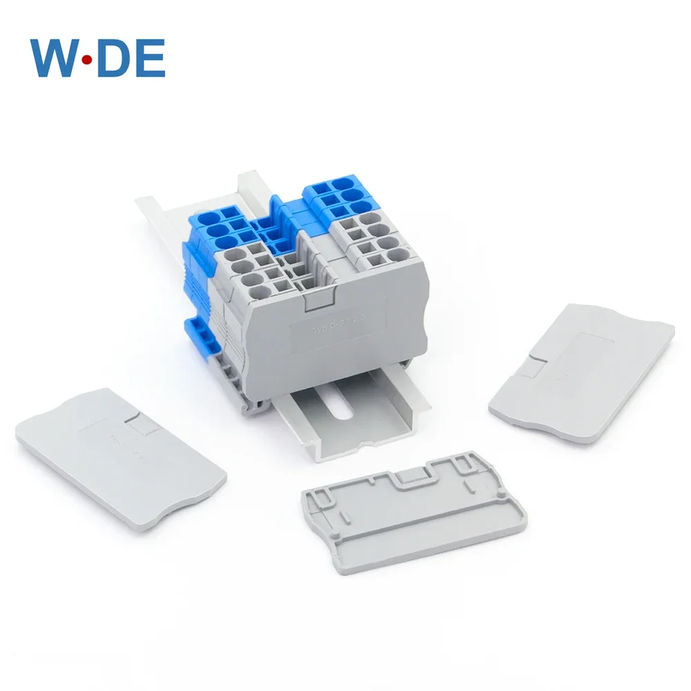 

100Pcs D-ST1.5-2.5 End Covers For ST1.5 ST2.5 Din Rail Terminal Blocks Caps Plates