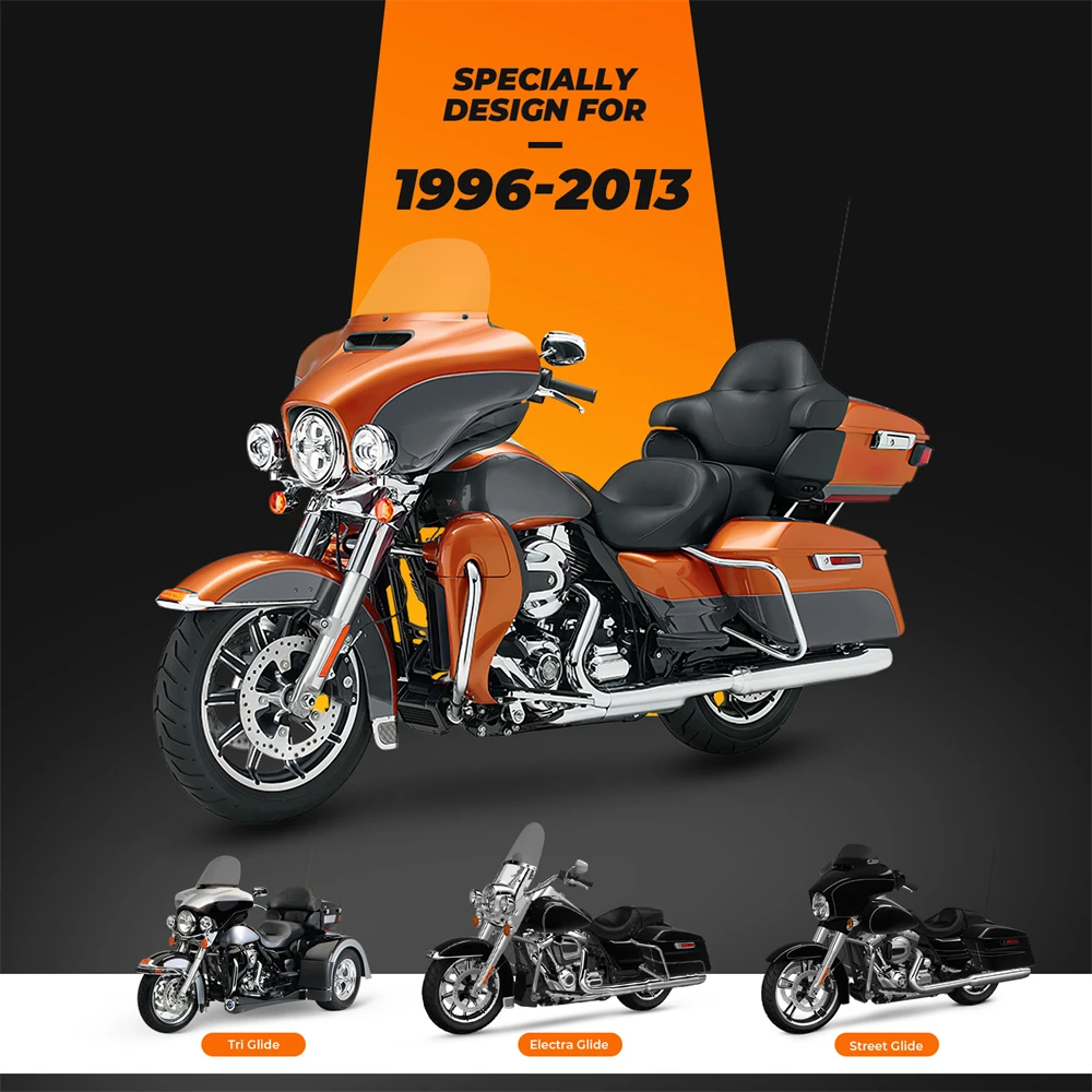 Motorcycle Windshield Bags Saddle Pouches Bag for Touring Street Glide Electra Glide 1996-2013 PU Waterproof Tool Storage Bags