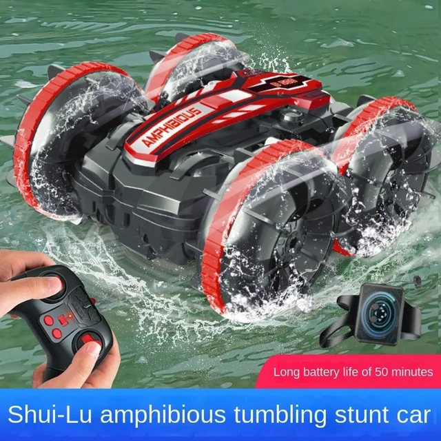 Newest radio controlled car 2.4G Amphibious Stunt RC Car Double-sided Drift flip Tumbling Driving Gesture Electric Toys for Boy 1