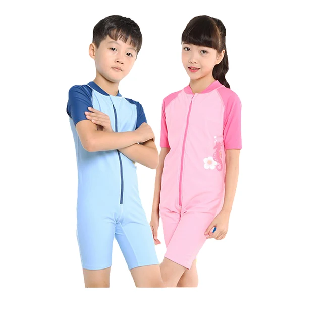 어린이 수영복 남녀공용, 반팔 비치웨어, 서핑용 세트 지퍼 래시가드 의류, 카톤 씨호스, 2023, 1 PC 추천