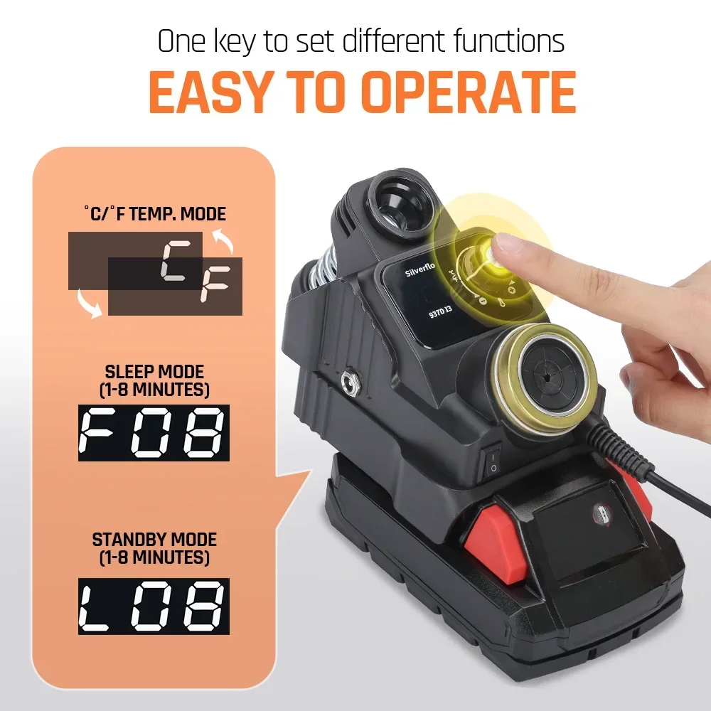Silverflo 937D-I Cordless Soldering Station Solder Iron Station with Sleep Mode for DEWALT/Milwaukee/MAKITA/Battery 18/20V soldering station