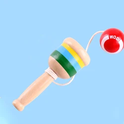 Wooden Throw and Catch Ball Game for Hand-Eye Coordination and Brain Exercise (Red)