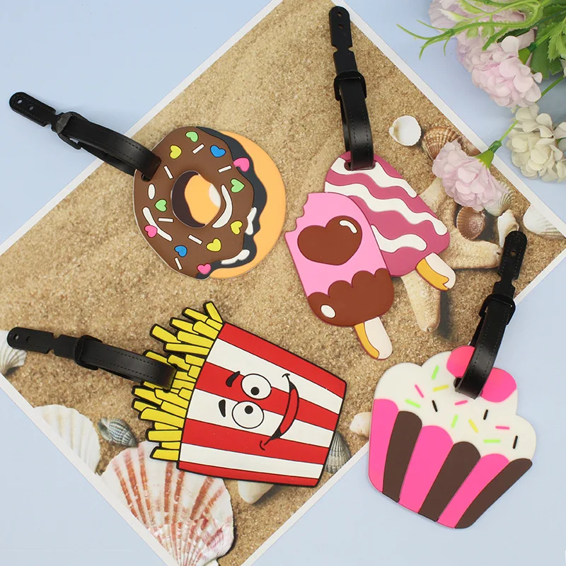 1PCS Luggage Tag Creative Cartoon Suitcase Fashion Style Silicon Luggage Name ID Address Label Portable Travel Accessories Label