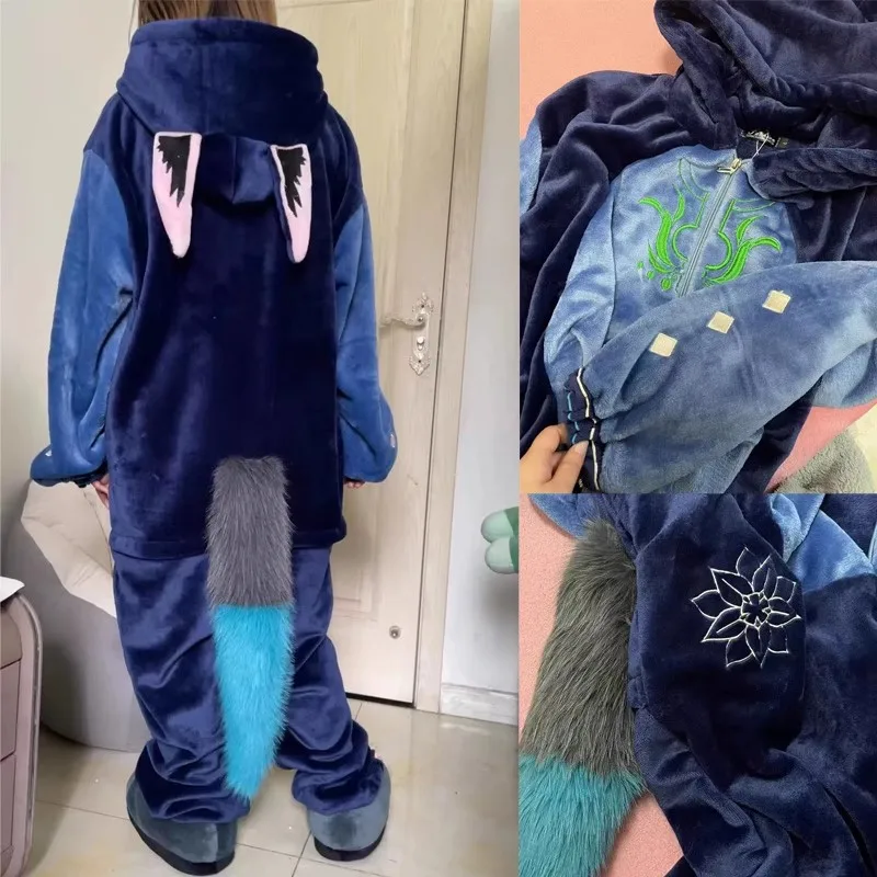 Genshin Impact Kigurumi Pajamas Xiao Tighnari Nahida Kaedehara Kazuha Wanderer Cosplay Plush Sleepwear Winter Flannel Bodysuit