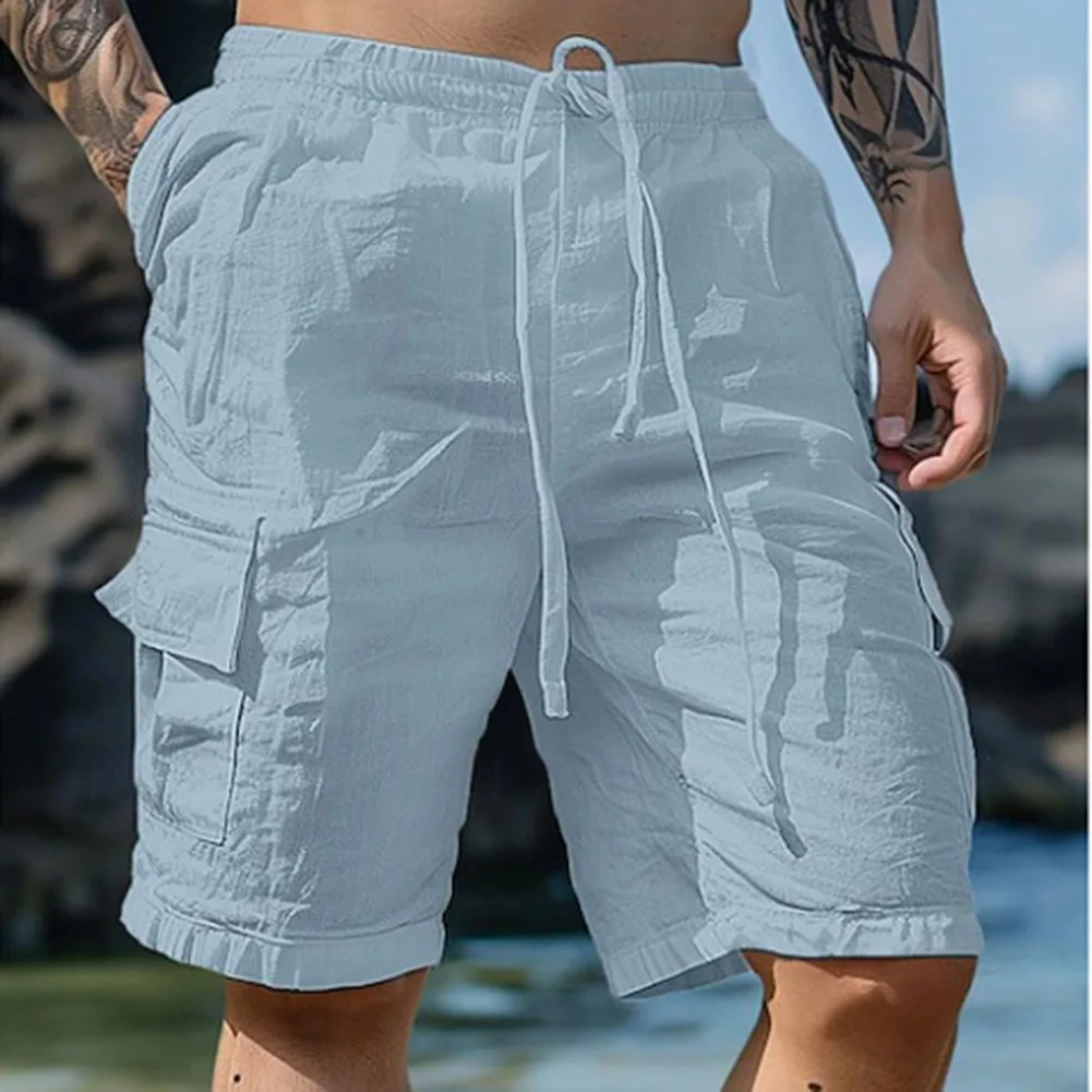 Men’s Summer Loose Solid Color With Pockets Cargo Shorts Fashion Beach Streetwear Hombre Fashion Casual Shorts 12 Se8eb8332c1f746f89e526bf6c22e7067O