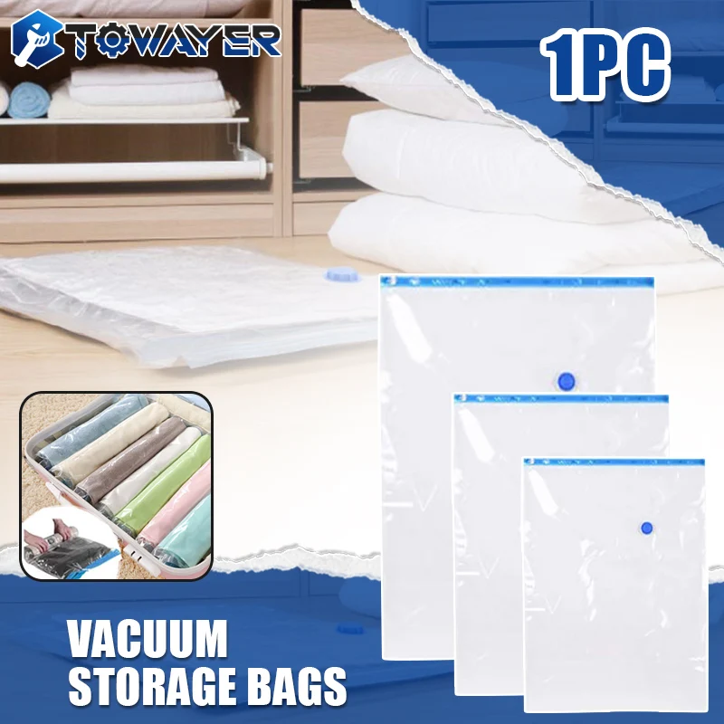 Towayer Vacuum Storage Bags for Clothes Quilt Down Jacket Travel Home