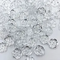 100pcs 12.5mm Silver transparent rose flower acrylic buttons for decoration handmade craft sewing accessories PH360 1