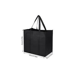 Set of 2 Reusable Foldable Tote Bags - Multipurpose Grocery and Storage Solution, Black (2Pcs S)