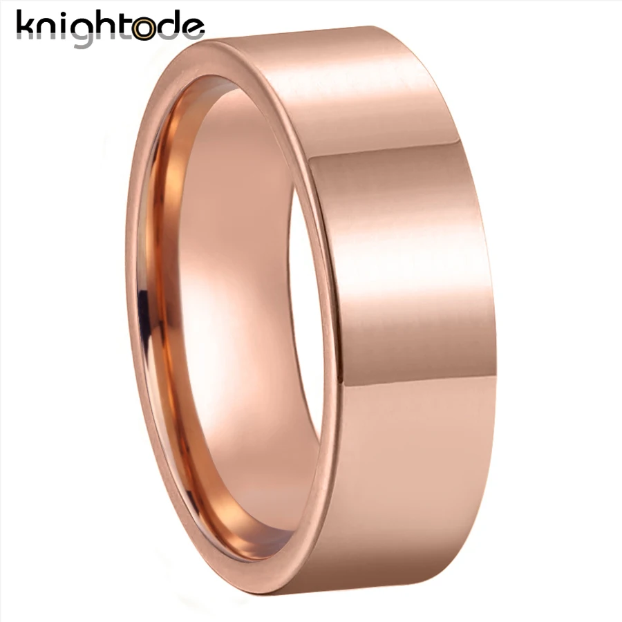 4mm 6mm 8mm Classic Simple Rose Tungsten Carbide Wedding Band Men Women Jewelry Engagement Rings Flat Polished Comfort Fit