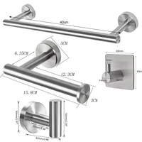 Gold กระดาษทิชชูม้วนผู้ถือกระดาษสแตนเลส 40 ซม.ผ้าเช็ดตัว Robe Coat เสื้อผ้า Hook ฮาร์ดแวร์อุปกรณ์ห้องน้ํา 3