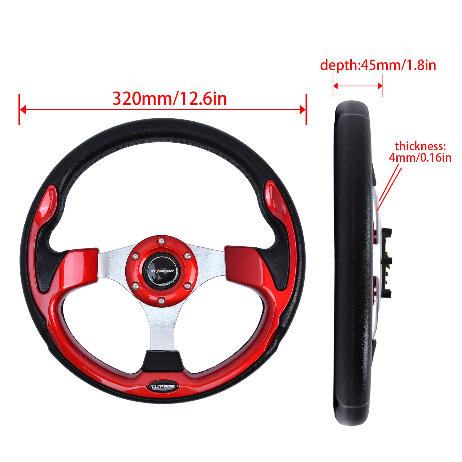tiypeor Universal Racing Car Racing Steering Wheels PU 13inch 320mm Drifting Sport Steering Wheel racing steering wheel