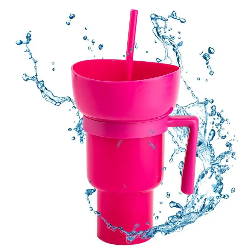 

Snack And Drink Cup For Adults 2 In 1 Top Snack Bowl Drink Cup Splash Proof Leakproof Portable Snack Cup For Adults Kids Journey