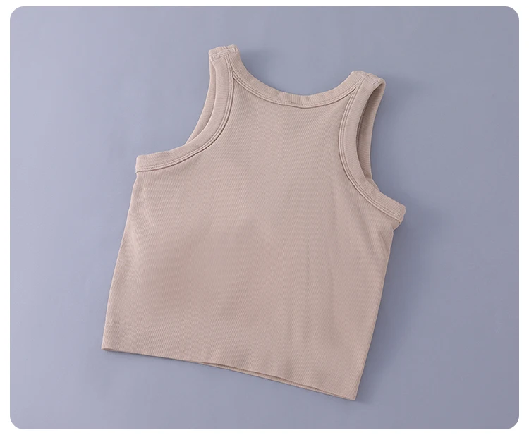 Women's Pink Vest with Chest Pad for Comfortable Flexibility for Breathable Vest Women's Soft Vest Exposed Navel