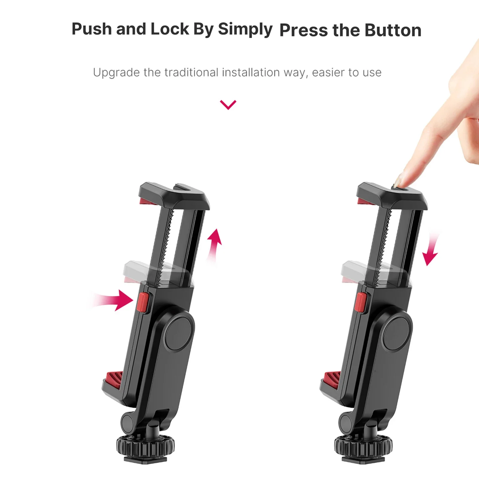 Cell Phone Tripod Mount Phone Tripod Mount Rotatable Dual Cold Shoe Mounts Cell Phone Tripod Mount for Smartphone Vlog Multi-functional Phone Holder Clamp