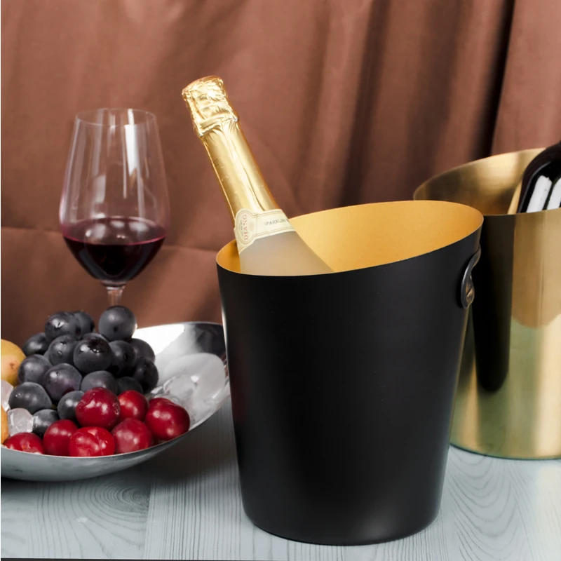 

Ice Bucket Stainless Steel Champagne Luxury Vertical Ice Bucket Rack Home Bar Ktv Wine Display Wine Holder Exquisite Decoration