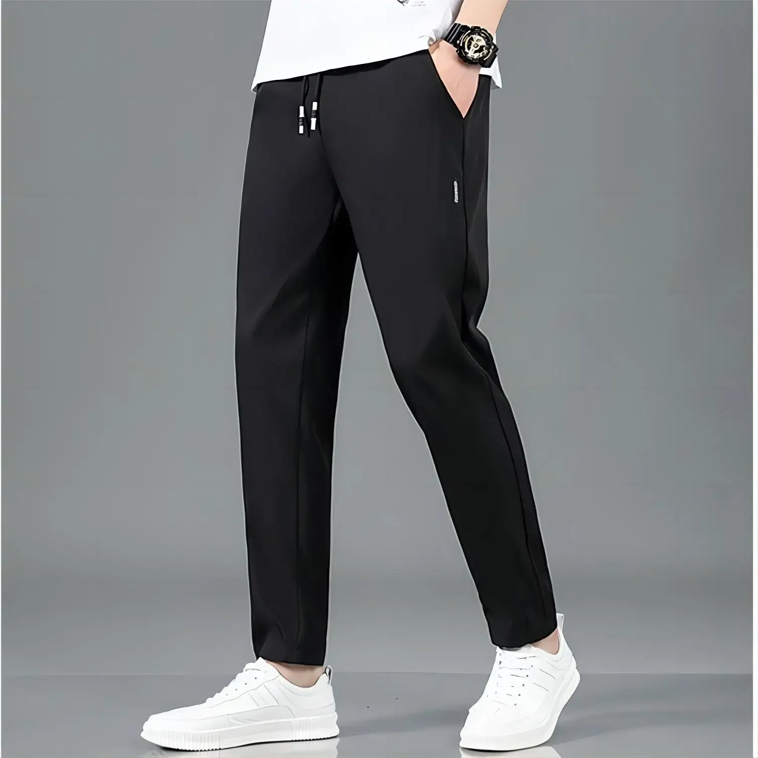 Men Sport Pants Running Pants with Zipper Pockets Soccer Training Jogging Sports Trousers Fitness Football Leggings Sweatpants 2