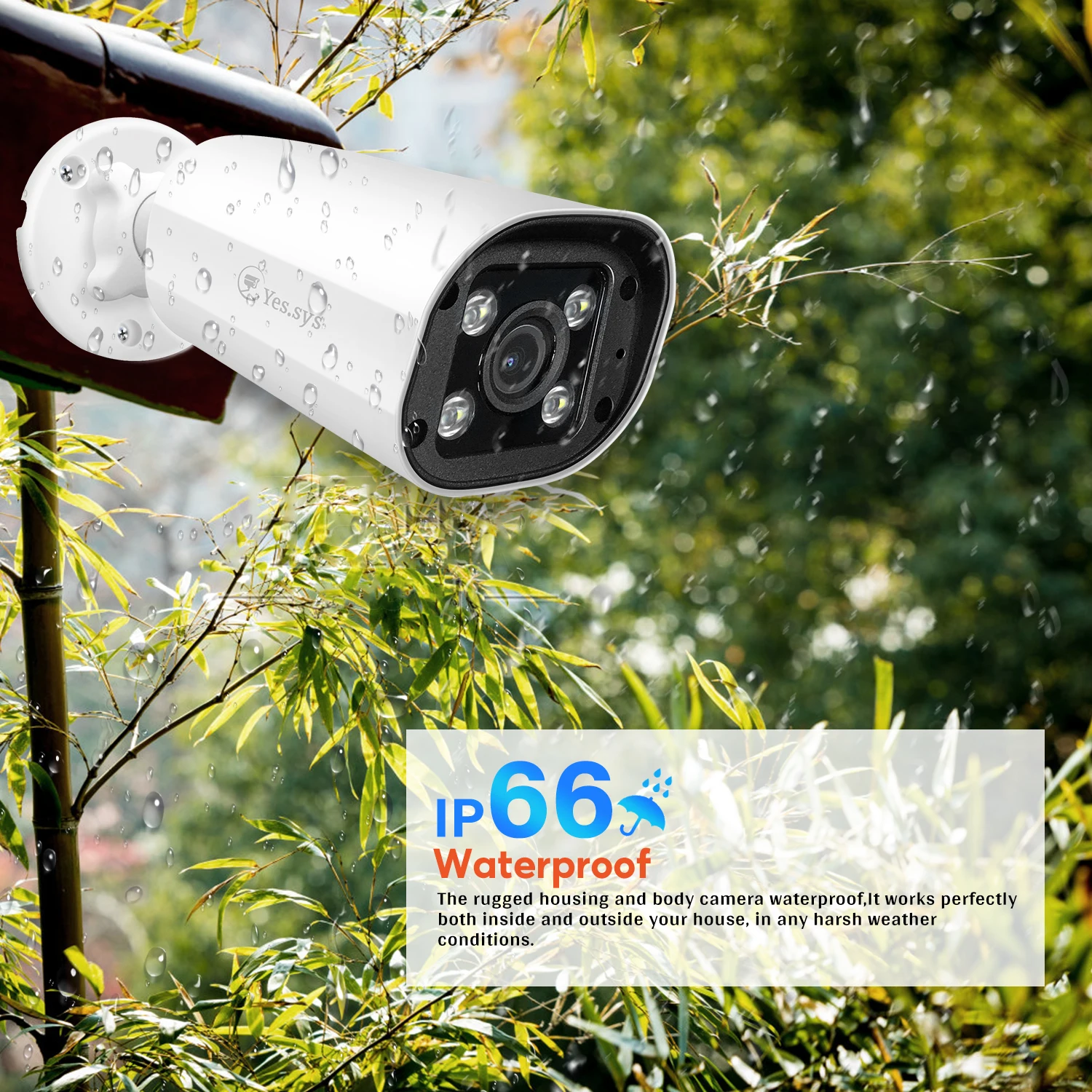 . sys-4MP IP PoE Aduio Ѿ  ī޶, AI ü  4 LED ÷ ߰ ð, Hikvision NVR RTSP ȣȯ