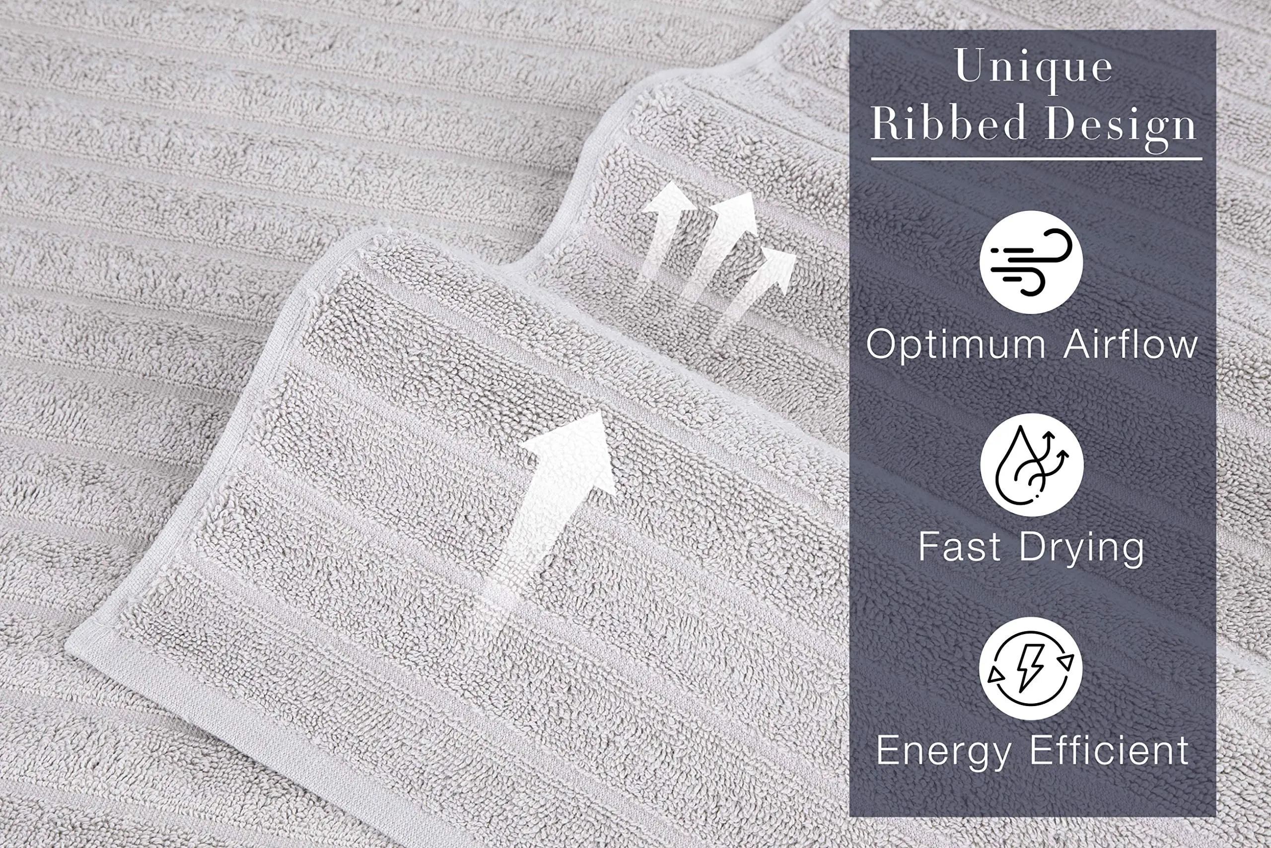 Classic Turkish Towel, Extra Large, Premium Cotton Bath,Thick and Absorbent,Quick-Dry,Ribbed, Luxury Bathroom Towels, 27x55 Inch 4
