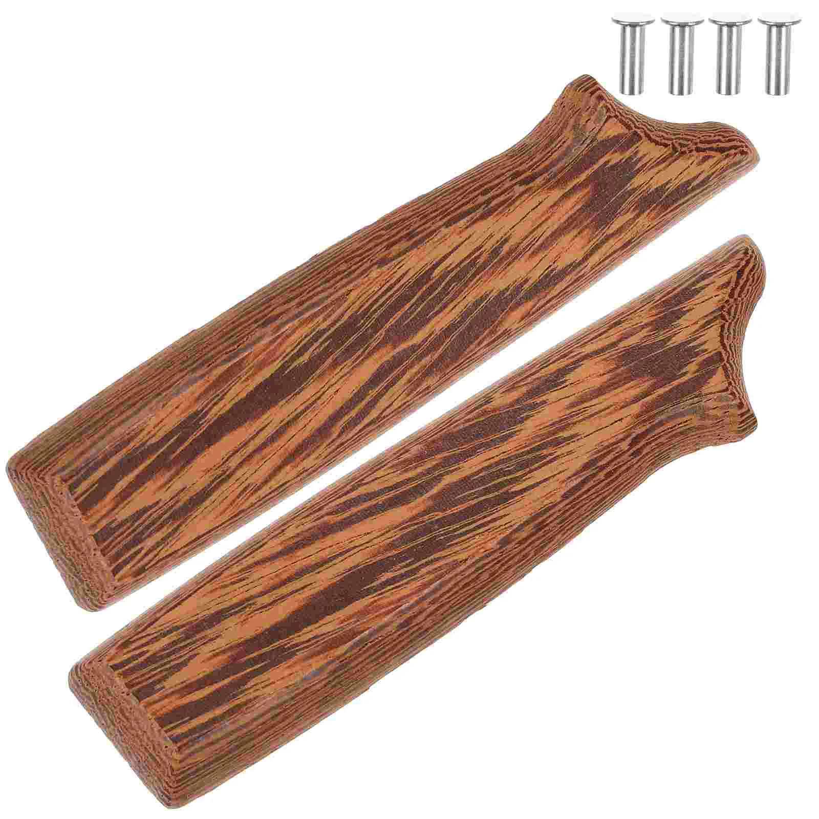 

2 Pcs Kitchen Knife Handle Wooden Replacement Grip Replaceable Accessory Chopping