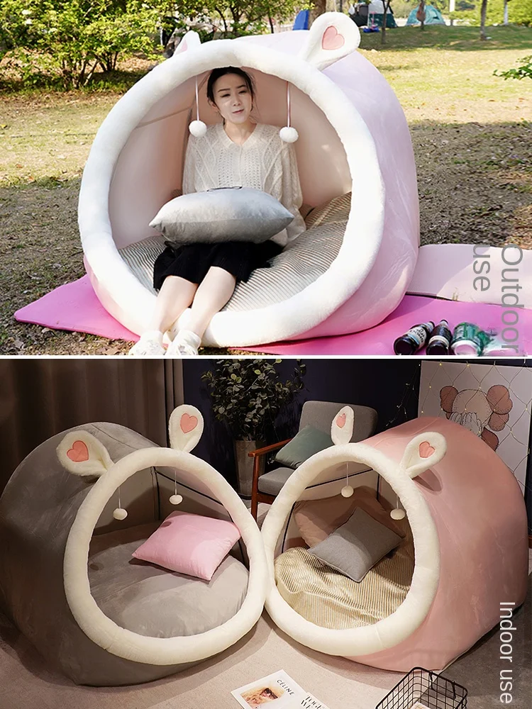 Oversized throw pillow girl sleeping children's nest birthday gift plush toy girl dog nest doll baby