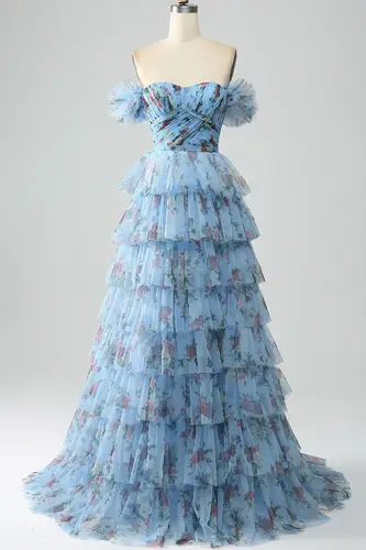 RFYR A Line Floral Prom Vestidos De Novia Pleated Elegant Prom Dress 2025 Floor Lenght Party Dress for Women  فساتين السهرة - Image 6