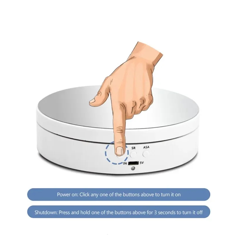 Rotating Display Stand Electric Three Speeds Adjustable Angles Smart Charging Swivelling Shot