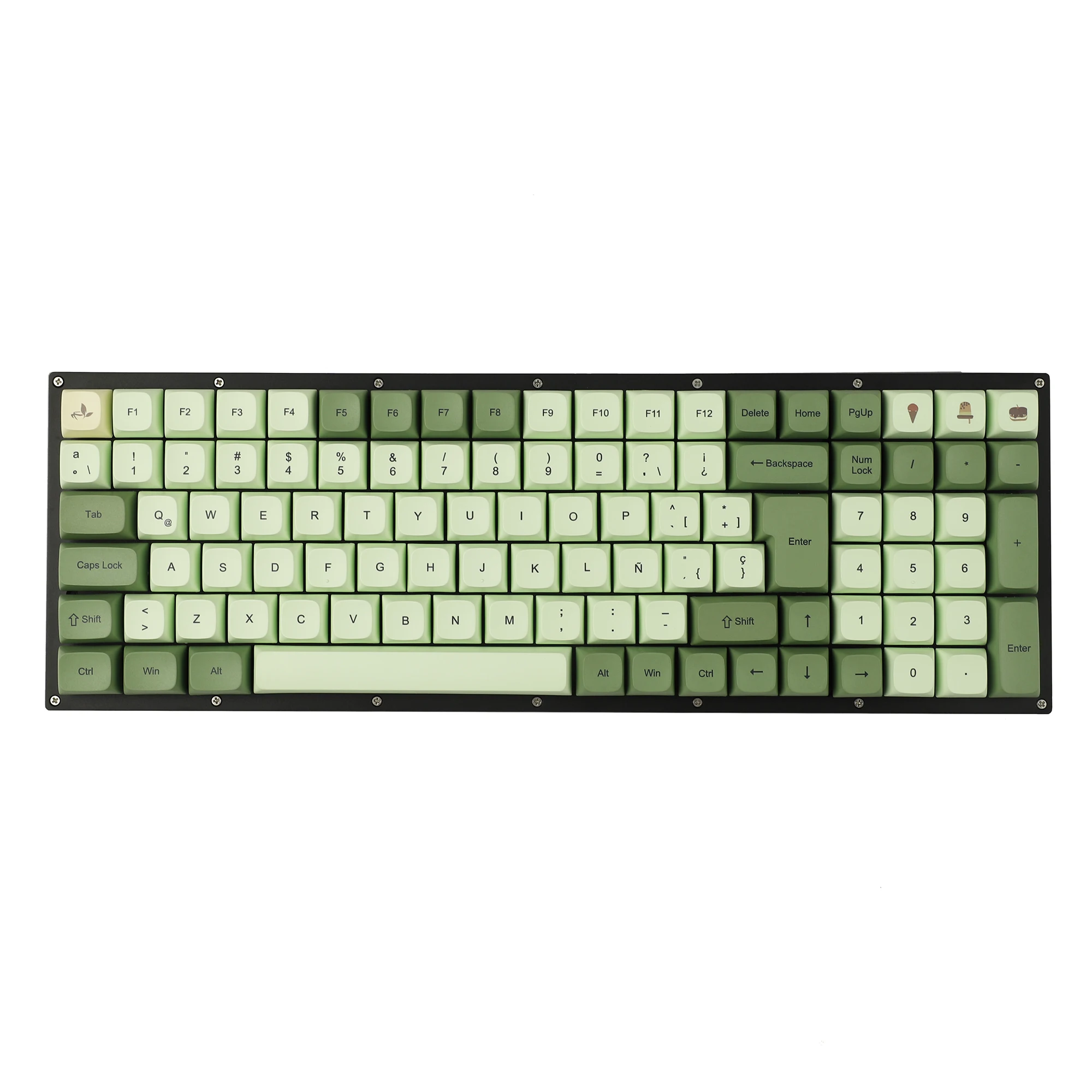Matcha Dye Sub Zda Pbt Keycap Xda v2 Alemão Francês Espanha Iso Keycaps para mx Teclado 104 87 61 96 Kbd75 80 Gk64 68 Keychron - Imagem 5