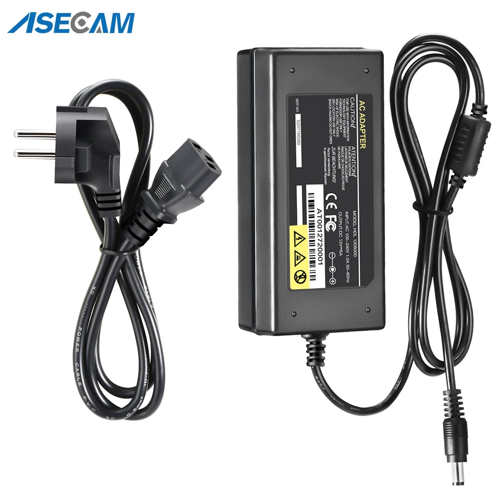 DC 12V 5A AC 100-240V Power Supply CCTV PTZ Wifi IP Camera System Converter Security Plug Adapter