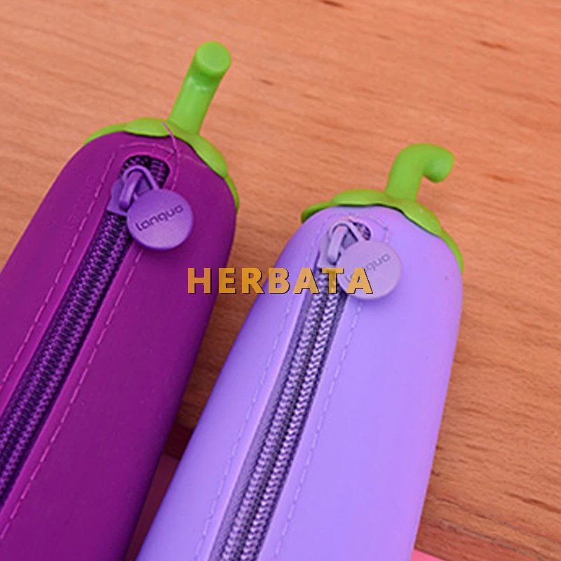 가지 필통, 실리콘 젤리 필통, 어린이 문구 가방, 학생 펜 가방, 학용품 보관함