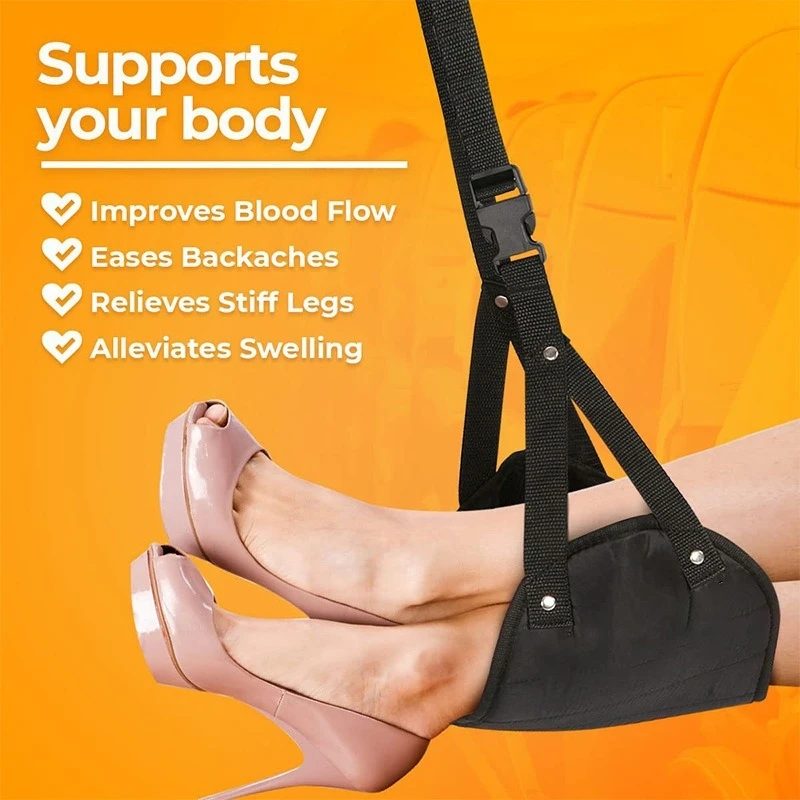 Car Travel Rest Foot Pad Comfortable Foot Portable Hammock Long Flight Essentials Office Footrests Adjustable Car Supplies