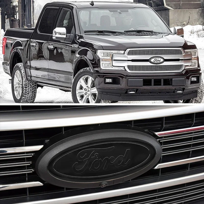 22.3cm*9CM 자동차 전면 후드 보닛 배지 그릴 엠블럼 리어 트렁크 스티커 (포드 F350 F150 F250 F450 에지 익스플로러 액세서리용)