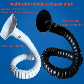 Multi-Directional ท่อไอเสีย 50 มม.75 มม.POM ควันไอเสีย Ventilator ท่อเชื่อม Fume ควันอุตสาหกรรมระบบสกัด 1