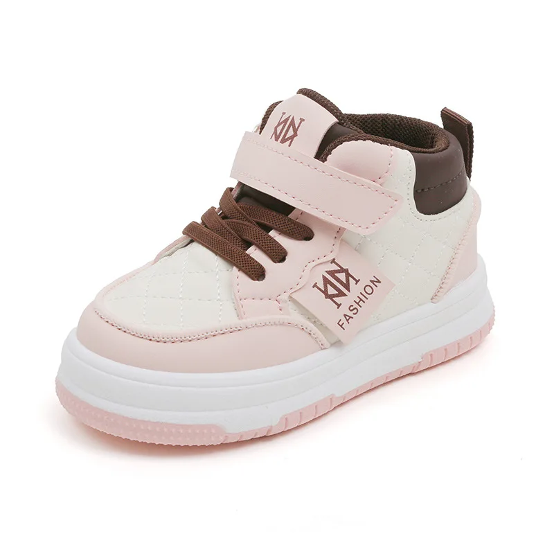 Children Sports Shoes Winter Plus Velvet Boys Sneakers Girls High-top White Shoes Leisure Trainers Breathable Kids Running
