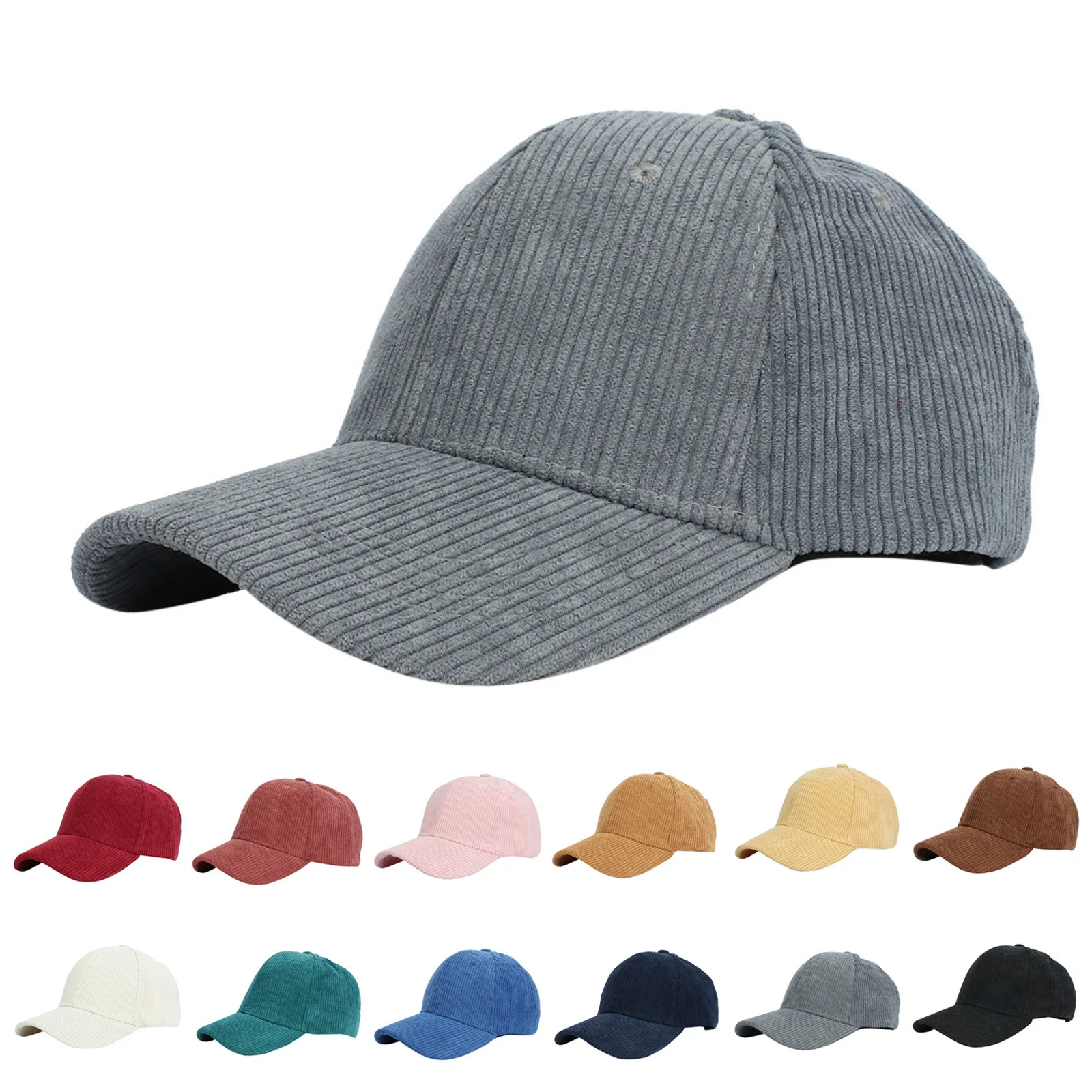 Corduroy Baseball Cap For Men Women Outdoor Warm Plush Sports Pink Hats Autumn Winter Breathable Peaked Cap Baseball Hat For Men 2
