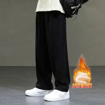 Pantaloni lunghi hiphop americani Pantaloni allacciati Moda di strada alla moda Casual Autunno Inverno più pantaloni sportivi ispessiti in velluto 1