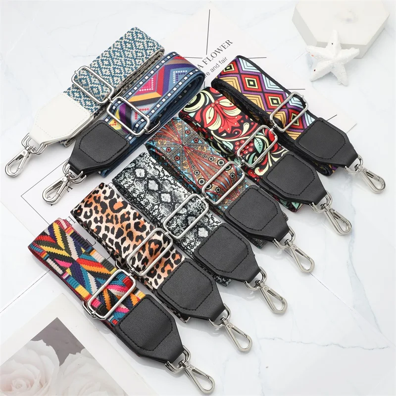 Nylon Bag Strap Women Bag Accessories 5cm Ethnic Style Colourful