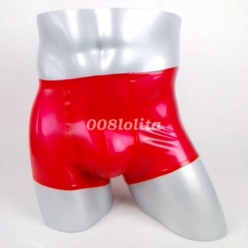 

100% латексные резиновые мужские сексуальные шорты, боксеры, обтягивающие бедра красного цвета, размер XXS-XXLCosplay, маскарадный