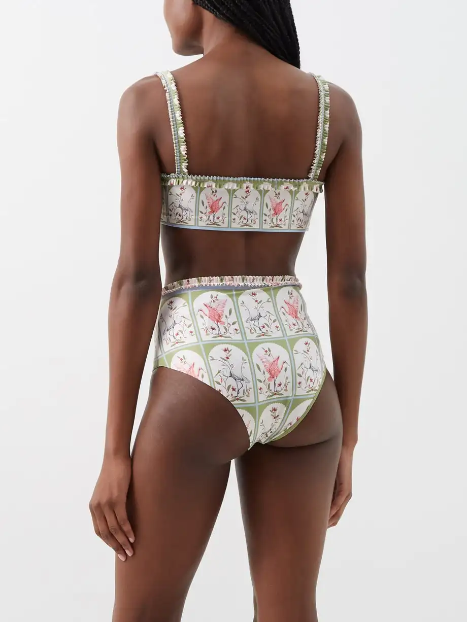 Women's Split Bikini Girly French Floral Print Swimsuit Swimwear And Cover-Up Stylish Design Luxury Retro Beach Dress 2024