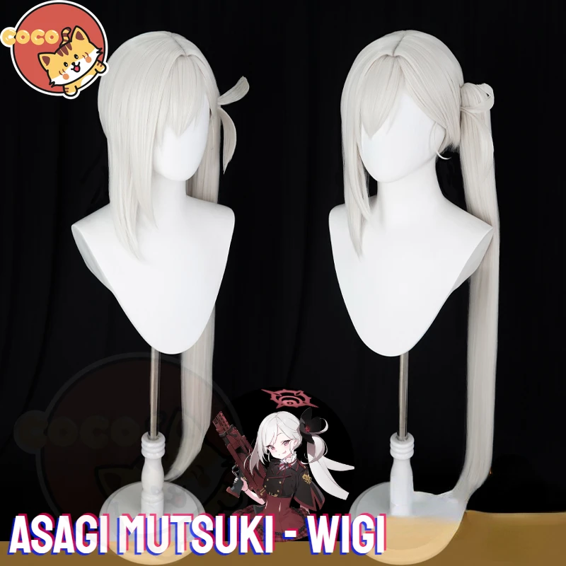 

Парик для косплея асаги Муцуки из игры «Голубой архив», длинный белый/серебристый, для косплея