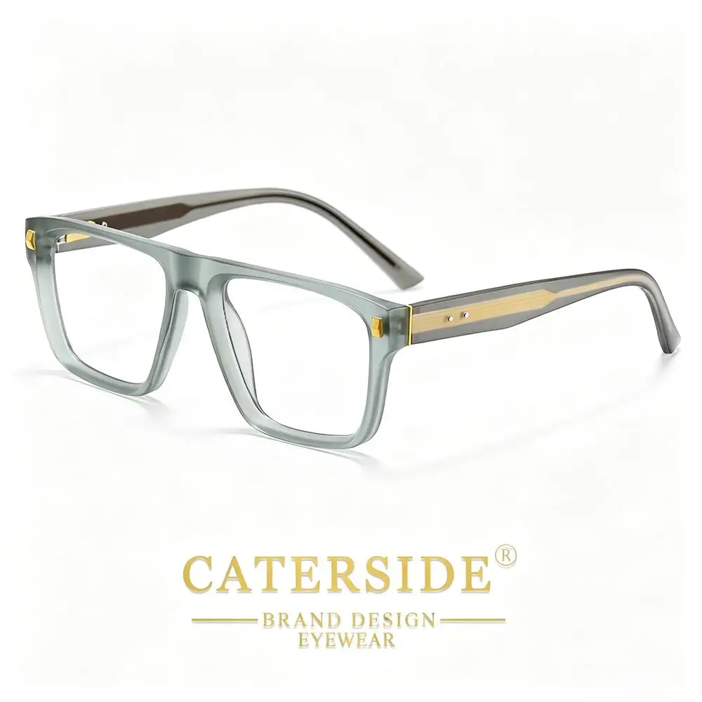 CATERSIDE Modische Herren-Brillenfassung, quadratischer Rahmen, optische Brillenfassung, Damen-Brille für Geschäftsreisen, Urlaub, Geschenk, Dekoration – Detail 10