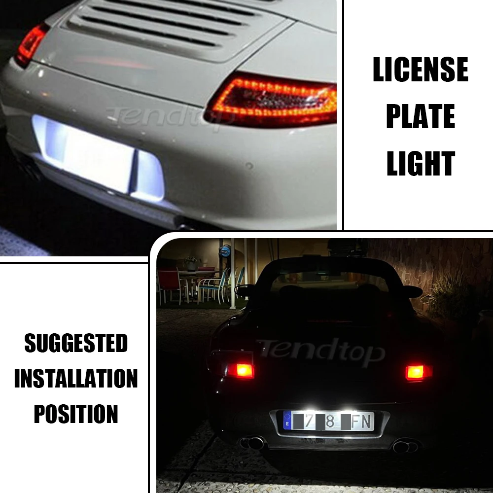 For Porsche LED License Plate Light For Porsche Boxster 986 1997-2004 964 968 993 996 9646316200101C Car Number Plate Lights