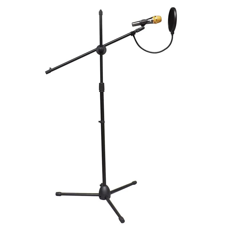 Professional Microphone Holder Swing Boom Floor Metal Stand Mic Stand Adjustable Stage Tripod Microphone Accessories