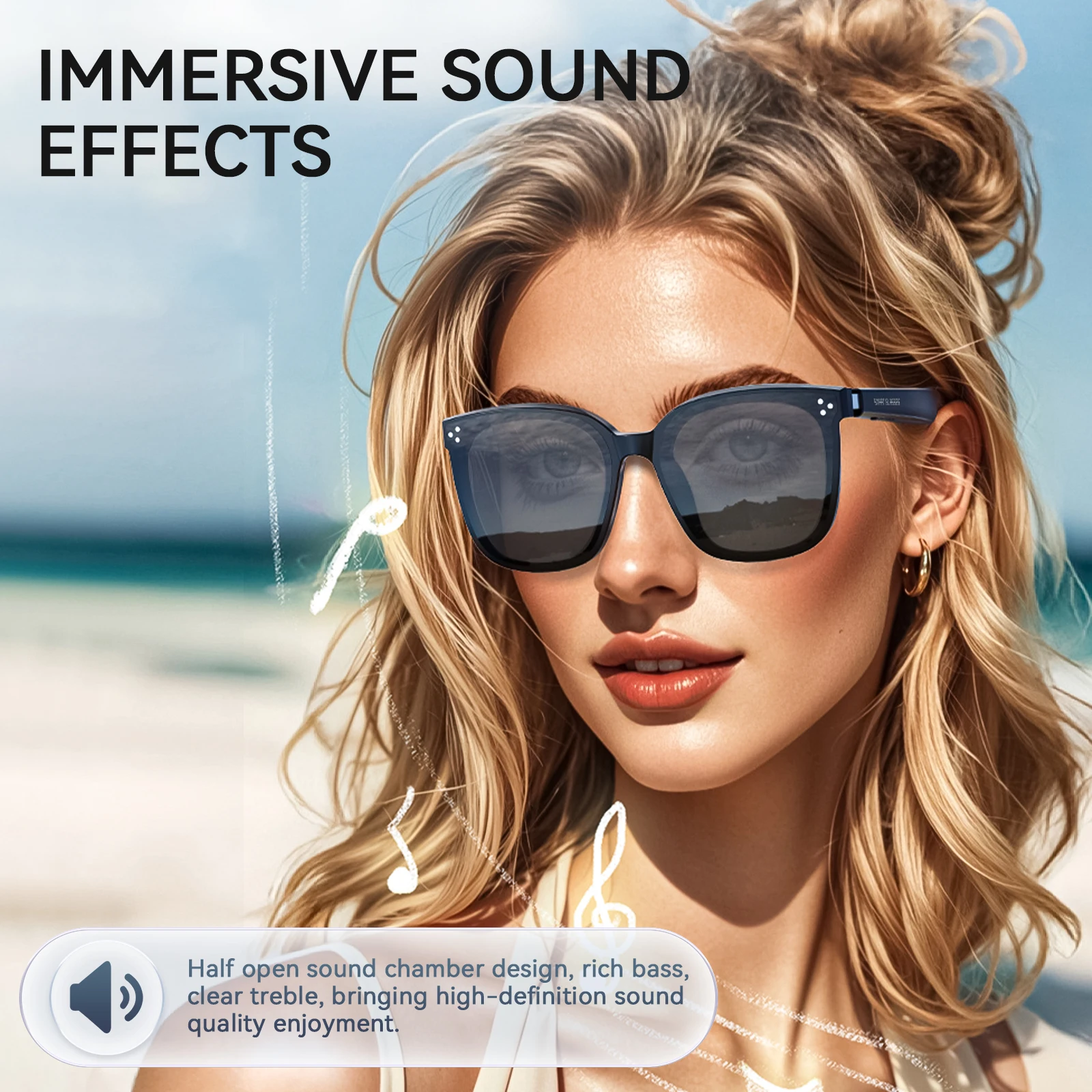 EIGIIS Smart Glasses Bluetooth Sunglasses with Wireless Audio UV400 Protection Sun Glasses for Men Women Outdoor Sports cycling sunglasses