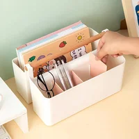 Desktop Pen Holder Large Capacity Cute Marker Pen Stationery Storage Box Creative Cartoon Pencil Holder Desktop Organizer Study 2