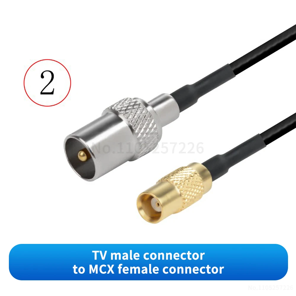 TV-zu-MCX-Stecker/Buchse (RG316 schwarzes RF-Adapterkabel) TV-zu-MCX-Signalverbindungskabel-Verlängerung (1 Stück) – Detail 3