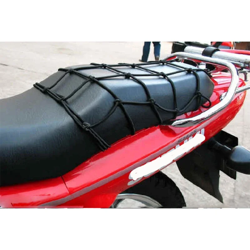 40x40cm Motorcycle Oil Tanker Cargo Net Featuring 6 Adjustable Hooks Motorcross Helmet Luggage Holder Mesh Cover Black Blue Red
